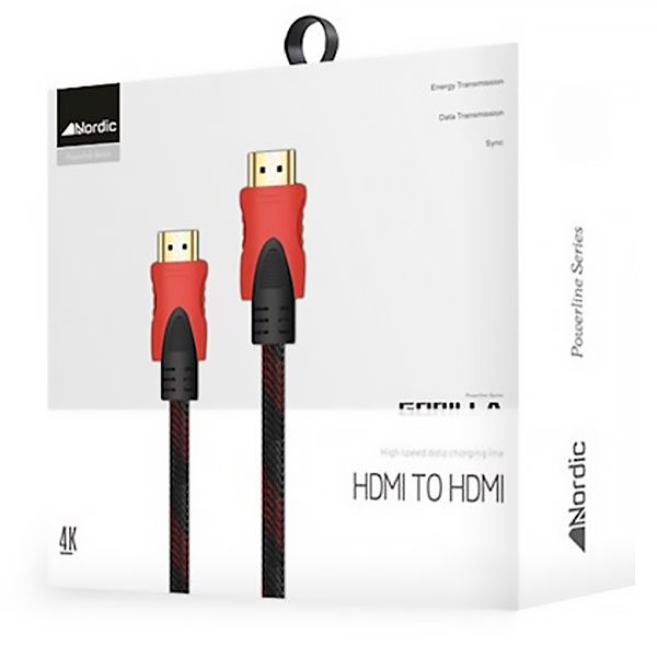 כבל HDMI איכותי באורך 3 מטר התומך בהזרמת תכנים ב-4K מבית Nordic