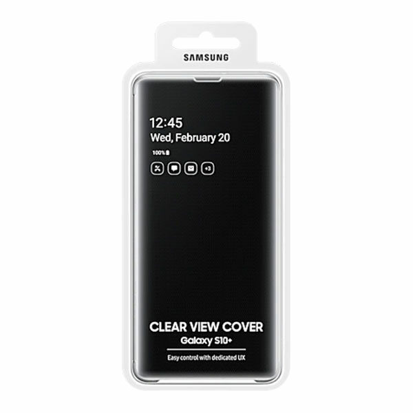 כיסוי ספר חכם לגלקסי S10 פלוס מקורי שחור Samsung Clear View