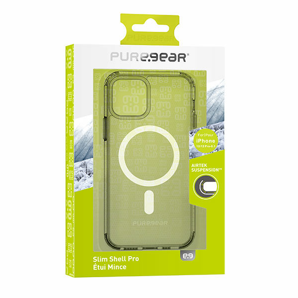 מגן כיסוי שקוף לאייפון 12 תומך MagSafe קשיח PureGear Slim Shell Pro