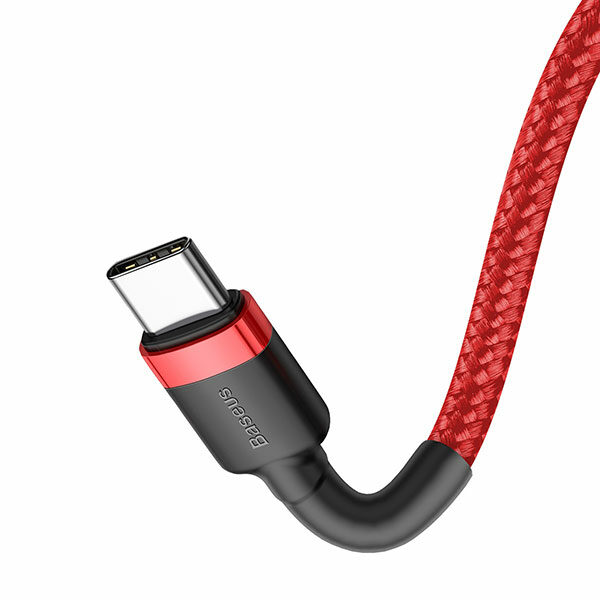 כבל טעינה מחוזק USB Type-C ל-USB Type-C אדום תומך טעינה מהירה Baseus