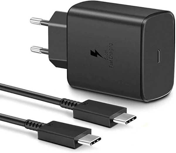 מטען מקורי 45W Samsung כולל כבל USB-C ל-USB C שחור