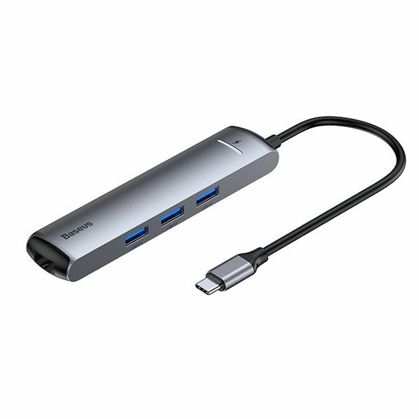 מפצל 6 ב-1 למחשב מ-USB-C ל-USB-C, USB, HDMI וכבל רשת Baseus