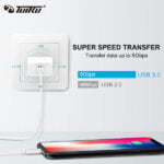 כבל לאייפון USB Type C ל-Lightning באורך 1 מטר Toiko