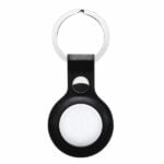 כיסוי לאייר טאג מחזיק מפתחות AirTag Key Ring דמוי עור שחור