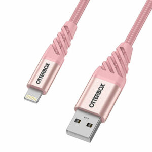 כבל חזק לאייפון 1 מטר אוטרבוקס מקורי USB to Lightning מאושר אפל ורוד