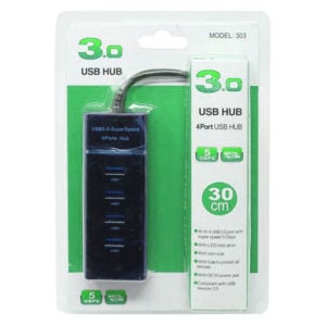 מפצל USB איכותי 4 יציאות USB 3.0 HUB שחור