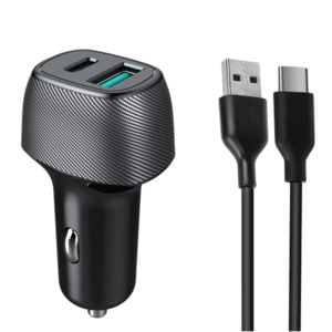 מטען לרכב טעינה מהירה 20W עם כבל USB-C שחור Miracase MCCPD600