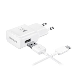 מטען סמסונג מקורי 15 וואט עם כבל USB-C נארז בארץ לבן