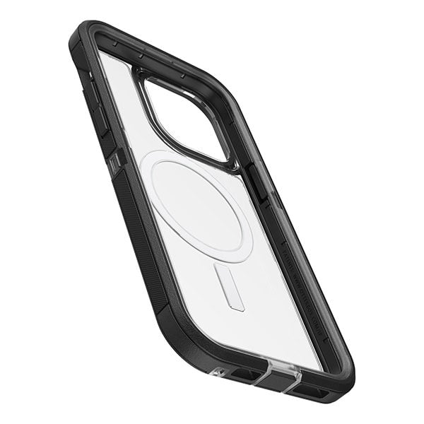 כיסוי חזק לאייפון 14 פרו מקס שקוף שחור OtterBox Defender XT תומך MagSafe