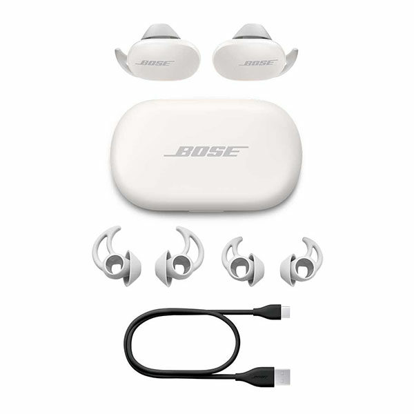 אוזניות Bose QuietComfort אלחוטיות עם סינון רעשים מובנה לבן