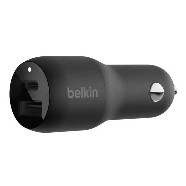 המטען המהיר לרכב עם 2 יציאות Usb C + Usb A דגם Belkin 37w Dual