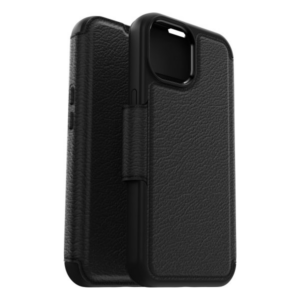 כיסוי ארנק לאייפון 15 פרו Otterbox Strada עור שחור הכיסוי החזק בעולם