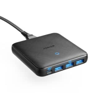 מטען 4 יציאות Anker Powerport 65wslim 3usb+usb C