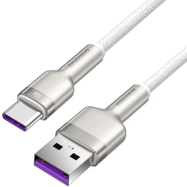 Cable Usb Cable For Usb C Baseus Cafule, לבן3