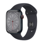 שעון חכם אפל Apple Watch Series 8 מידה 45mm שחור תומך GPS