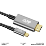 כבל HDMI 4K לחיבור Type-C להזרמת תוכן באיכות ללא פשרות XO-GB019 כסוף