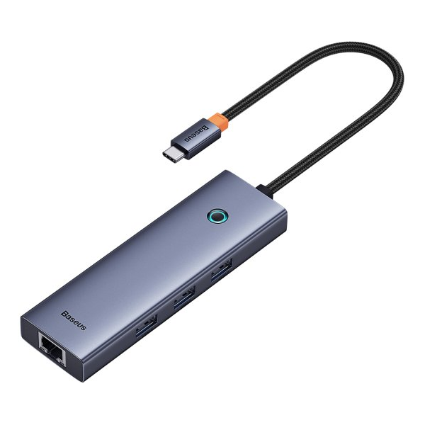 מפצל USB-C, קורא כרטיסים וכרטיס רשת 7-Port HUB מבית Baseus