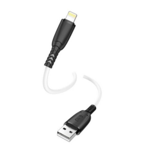 כבל USB ל-Lightning לבן אורך 0.25 מטר להעברת נתונים וטעינה מהירה XO