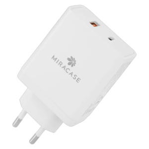 מטען קיר 65W לבן עם כבל USB-C עם טעינה מהירה Miracase